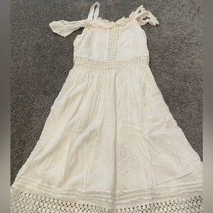 Light cream/beige dress with off shoulder detail